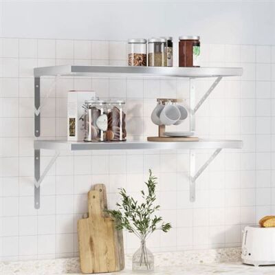 Non communiqué vidaXL Étagères murales 2 pcs 75x40 cm argenté acier inoxydable, étagère flottante, étagère murale d'exposition, panneau 3214505 Gris - Publicité Non communiqué vidaXL Étagères murales 2 pcs 75x40 cm argenté acier inoxydable, étagère flottante, étagère murale d'exposition, panneau 3214505 Gris - Publicité