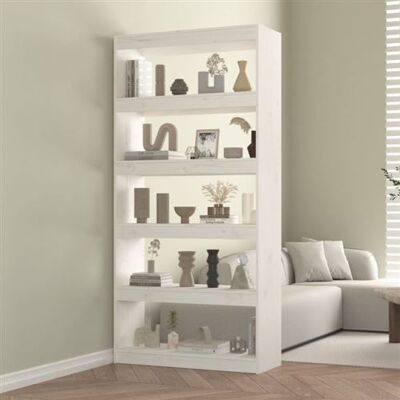 Non communiqué Bibliothèque Séparateur de pièce Blanc 80x30x167,4cm Pin massif Blanc - Publicité Non communiqué Bibliothèque Séparateur de pièce Blanc 80x30x167,4cm Pin massif Blanc - Publicité