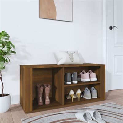 Meuble à chaussures vidaXL Chêne marron - Bois aggloméré - 100x35x45 cm - Publicité Meuble à chaussures vidaXL Chêne marron - Bois aggloméré - 100x35x45 cm - Publicité