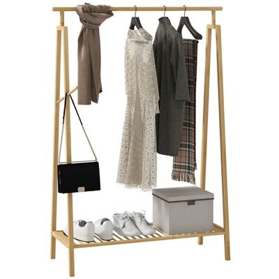 Non communiqué Portant pour vêtement en bambou - penderie avec étagère à chaussures Beige - Publicité Non communiqué Portant pour vêtement en bambou - penderie avec étagère à chaussures Beige - Publicité
