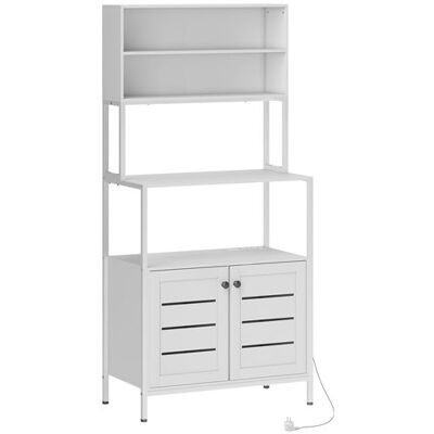 Non communiqué Meuble cuisine avec multiprise - meuble micro-onde - étagère de cuisine - dim. 80 x 42 x 171 cm - acier métal blanc Blanc - Publicité Non communiqué Meuble cuisine avec multiprise - meuble micro-onde - étagère de cuisine - dim. 80 x 42 x 171 cm - acier métal blanc Blanc - Publicité