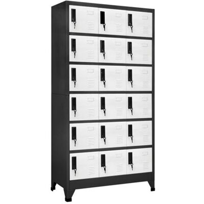 Non communiqué Armoire à casiers Anthracite et blanc 90x40x180 cm Acier Anthracite - Publicité Non communiqué Armoire à casiers Anthracite et blanc 90x40x180 cm Acier Anthracite - Publicité