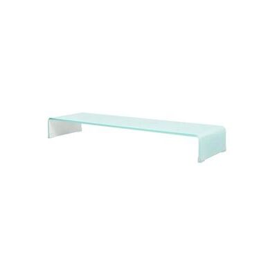 VIDAXL Meuble tv/ support pour moniteur 100 x 30 x 13 cm verre blanc Blanc - Publicité VIDAXL Meuble tv/ support pour moniteur 100 x 30 x 13 cm verre blanc Blanc - Publicité