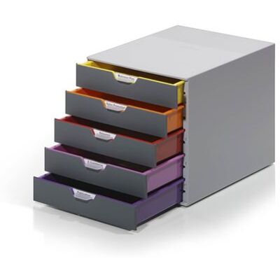 Durable 760527 Varicolor 5 Modules de classement avec 5 Tiroirs Couleurs Assortis - Publicité Durable 760527 Varicolor 5 Modules de classement avec 5 Tiroirs Couleurs Assortis - Publicité