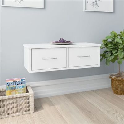 vidaXL Étagère murale avec tiroirs blanche 60x26x18,5 cm Bois aggloméré - Étagère murale avec tiroirs - Publicité vidaXL Étagère murale avec tiroirs blanche 60x26x18,5 cm Bois aggloméré - Étagère murale avec tiroirs - Publicité