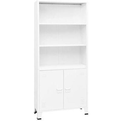 Non communiqué vidaXL Bibliothèque industrielle Blanc 80x32x180 cm Acier339632 Blanc - Publicité Non communiqué vidaXL Bibliothèque industrielle Blanc 80x32x180 cm Acier339632 Blanc - Publicité