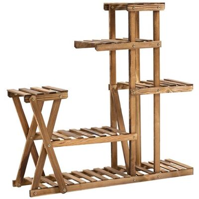 Non communiqué Étagère à fleurs en bois - porte plante bois 6 tablettes - dim. 98L x 28l x 95H cm - bois de sapin traité carbonisation - Publicité Non communiqué Étagère à fleurs en bois - porte plante bois 6 tablettes - dim. 98L x 28l x 95H cm - bois de sapin traité carbonisation - Publicité
