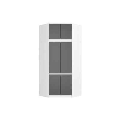 Non communiqué Armoire d'angle avec surmeuble AKORD S100 Blanche 100 cm 6 portes façade Gris Graphite 100x50x235 cm Blanc, Gris graphite - Publicité Non communiqué Armoire d'angle avec surmeuble AKORD S100 Blanche 100 cm 6 portes façade Gris Graphite 100x50x235 cm Blanc, Gris graphite - Publicité