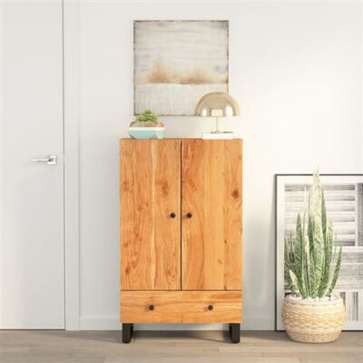 Non communiqué Buffet haut avec tiroir 60x33x100cm bois massif d acacia et fer Bois - Publicité Non communiqué Buffet haut avec tiroir 60x33x100cm bois massif d acacia et fer Bois - Publicité