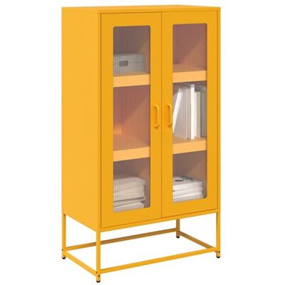Non communiqué Buffet haut jaune moutarde 68x39x123 cm acier Jaune - Publicité Non communiqué Buffet haut jaune moutarde 68x39x123 cm acier Jaune - Publicité