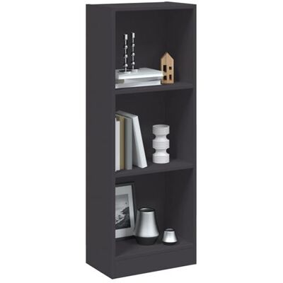 vidaXL Bibliothèque à 3 niveaux gris 40x24x109 cm bois d'ingénierie800830 Gris - Publicité vidaXL Bibliothèque à 3 niveaux gris 40x24x109 cm bois d'ingénierie800830 Gris - Publicité