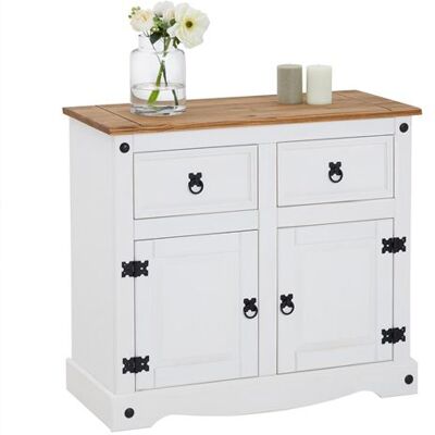Idimex Buffet salon CAMPO L 87 cm bois massif, Blanc et brun Blanc/Brun - Publicité Idimex Buffet salon CAMPO L 87 cm bois massif, Blanc et brun Blanc/Brun - Publicité
