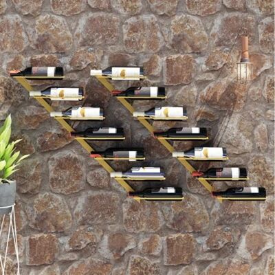 Non communiqué Casier à vin mural pour 7 bouteilles 2 pcs Doré Métal Doré - Publicité Non communiqué Casier à vin mural pour 7 bouteilles 2 pcs Doré Métal Doré - Publicité