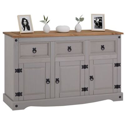 Idimex Buffet salle à manger RAMON L 125 cm en bois massif - Gris Gris/Naturel - Publicité Idimex Buffet salle à manger RAMON L 125 cm en bois massif - Gris Gris/Naturel - Publicité