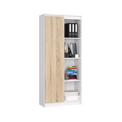 Non communiqué Bibliothèque de bureau AKORD R80 Blanche 80 cm 1 porte façade Chêne Sonoma 8 étagères 80x35x180 cm Blanc / Chêne Sonoma - Publicité Non communiqué Bibliothèque de bureau AKORD R80 Blanche 80 cm 1 porte façade Chêne Sonoma 8 étagères 80x35x180 cm Blanc / Chêne Sonoma - Publicité