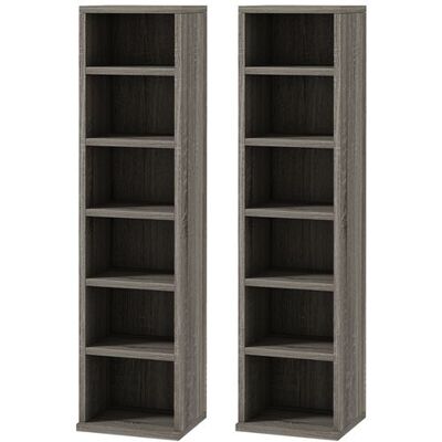 Non communiqué Lot de 2 étagères colonnes rangement max. 204 CD gris Gris - Publicité Non communiqué Lot de 2 étagères colonnes rangement max. 204 CD gris Gris - Publicité