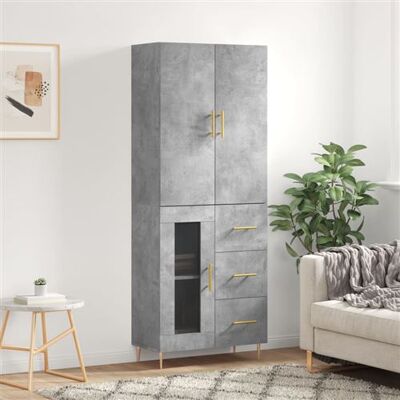 Buffet haut vidaXL - Gris - 69,5x34x180 cm - Rangement - Publicité Buffet haut vidaXL - Gris - 69,5x34x180 cm - Rangement - Publicité