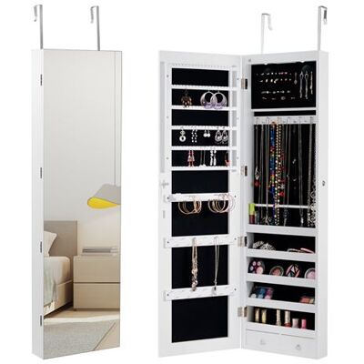 Non communiqué armoire à bijoux mural giantex blanc 120 x 36 x 10cm avec miroir et lumière led rangement accrochée à la porte Blanc - Publicité Non communiqué armoire à bijoux mural giantex blanc 120 x 36 x 10cm avec miroir et lumière led rangement accrochée à la porte Blanc - Publicité