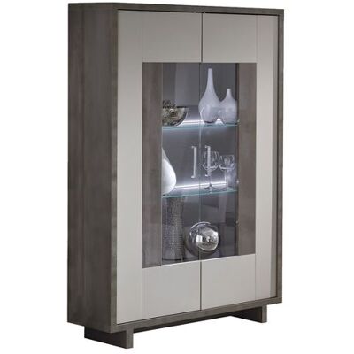 Altobuy - AUXANE - Acier gris - LEDs - Display cabinet - Publicité Altobuy - AUXANE - Acier gris - LEDs - Display cabinet - Publicité