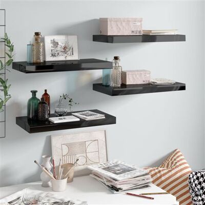 Non communiqué vidaXL Wandschappen zwevend 4 st 50x23x3,8 cm MDF hoogglans zwart323768 Noir - Publicité Non communiqué vidaXL Wandschappen zwevend 4 st 50x23x3,8 cm MDF hoogglans zwart323768 Noir - Publicité