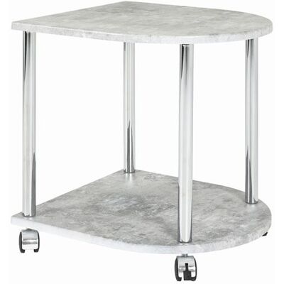 Non communiqué Desserte en acier et MDF optique beton-chrome - Dim : L 42 x H 40 x P 45 cm -PEGANE- - Publicité Non communiqué Desserte en acier et MDF optique beton-chrome - Dim : L 42 x H 40 x P 45 cm -PEGANE- - Publicité