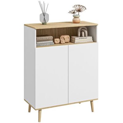 Meuble de rangement HOMCOM - Armoire 2 portes - 80x38x102cm - Publicité Meuble de rangement HOMCOM - Armoire 2 portes - 80x38x102cm - Publicité
