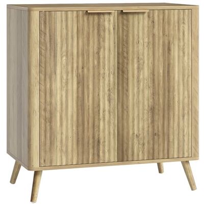 Non communiqué Buffet sur pieds design effet bois façade cannelée - 2 portes, étagère - dim. 77 x 40 x 81 cm Beige - Publicité Non communiqué Buffet sur pieds design effet bois façade cannelée - 2 portes, étagère - dim. 77 x 40 x 81 cm Beige - Publicité