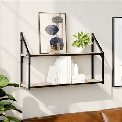 Non communiqué Étagère murale 2 niveaux chêne sonoma 80x21x51 cm Chêne sonoma - Publicité Non communiqué Étagère murale 2 niveaux chêne sonoma 80x21x51 cm Chêne sonoma - Publicité