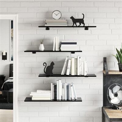 Non communiqué vidaXL Panneaux bibliothèque 8 pcs Noir brillant 80x30x1,5cm Aggloméré Noir - Publicité Non communiqué vidaXL Panneaux bibliothèque 8 pcs Noir brillant 80x30x1,5cm Aggloméré Noir - Publicité