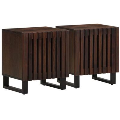 Non communiqué vidaXL Tables de chevet 2 pcs 40x34x46 cm bois de manguier massif377421 Marron - Publicité Non communiqué vidaXL Tables de chevet 2 pcs 40x34x46 cm bois de manguier massif377421 Marron - Publicité