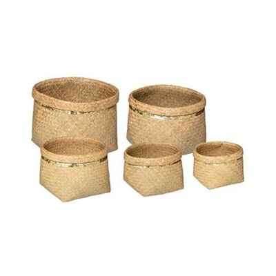 Non communiqué Atmosphera Créateur d'intérieur - Lot de 5 Paniers de Rangement "Sequins" 39cm Naturel Beige - Publicité Non communiqué Atmosphera Créateur d'intérieur - Lot de 5 Paniers de Rangement "Sequins" 39cm Naturel Beige - Publicité