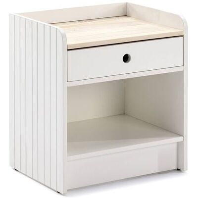 Non communiqué Chevet 1 Tiroir 1 Niche Bois et Blanc - CARLA - ALTOBUY Blanc - Publicité Non communiqué Chevet 1 Tiroir 1 Niche Bois et Blanc - CARLA - ALTOBUY Blanc - Publicité