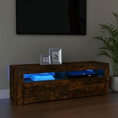 Non communiqué Meuble TV avec lumières LED Chêne fumé 120x35x40 cm Chêne fumé - Publicité Non communiqué Meuble TV avec lumières LED Chêne fumé 120x35x40 cm Chêne fumé - Publicité