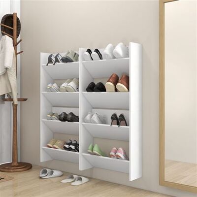 Non communiqué vidaXL Armoires à chaussures murales 4 pcs Blanc 60x18x60 cm Aggloméré Blanc - Publicité Non communiqué vidaXL Armoires à chaussures murales 4 pcs Blanc 60x18x60 cm Aggloméré Blanc - Publicité