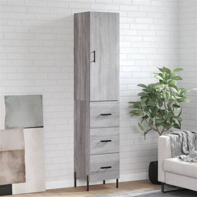 Non communiqué Buffet haut Sonoma gris 34,5x34x180 cm Bois d ingénierie Gris - Publicité Non communiqué Buffet haut Sonoma gris 34,5x34x180 cm Bois d ingénierie Gris - Publicité