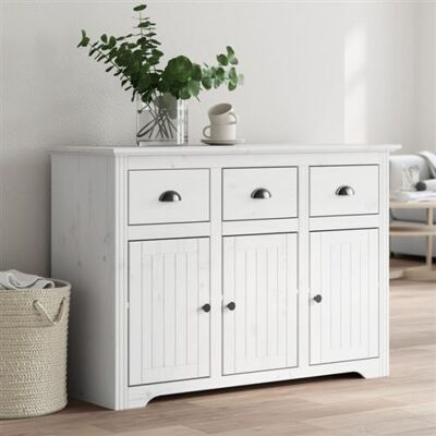 Non communiqué Buffet BODO blanc 115,5x44x80 cm bois massif de pin Blanc - Publicité Non communiqué Buffet BODO blanc 115,5x44x80 cm bois massif de pin Blanc - Publicité