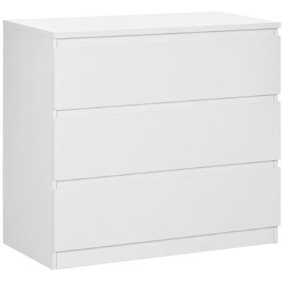 Non communiqué Commode 3 tiroirs coulissants dim. 80L x 39l x 73H cm panneau particules blanc Blanc - Publicité Non communiqué Commode 3 tiroirs coulissants dim. 80L x 39l x 73H cm panneau particules blanc Blanc - Publicité