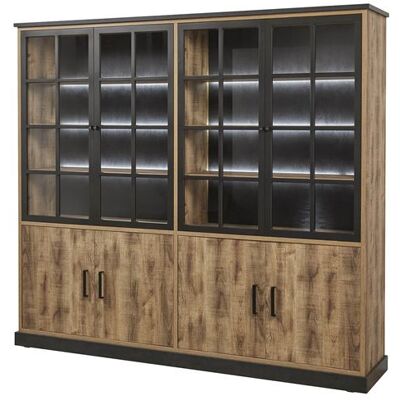 Non communiqué Bibliothèque 8 Portes Aspect Bois et Métal Noir - JENNA - ALTOBUY Marron - Publicité Non communiqué Bibliothèque 8 Portes Aspect Bois et Métal Noir - JENNA - ALTOBUY Marron - Publicité