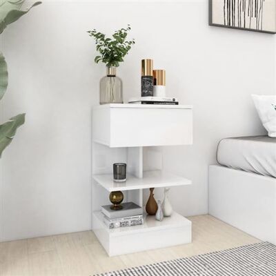 Non communiqué Table de chevet Blanc brillant 40x35x65 cm Bois d'ingénierie Blanc brillant - Publicité Non communiqué Table de chevet Blanc brillant 40x35x65 cm Bois d'ingénierie Blanc brillant - Publicité