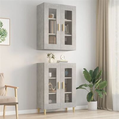 Non communiqué Armoire murale suspendue Gris béton 69,5x34x90 cm Gris - Publicité Non communiqué Armoire murale suspendue Gris béton 69,5x34x90 cm Gris - Publicité
