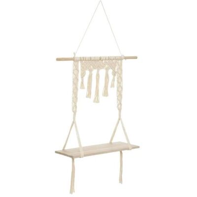 Non communiqué Atmosphera Créateur d'intérieur - Étagère Murale en Bois "Macramé" 80cm Ivoire Beige - Publicité Non communiqué Atmosphera Créateur d'intérieur - Étagère Murale en Bois "Macramé" 80cm Ivoire Beige - Publicité