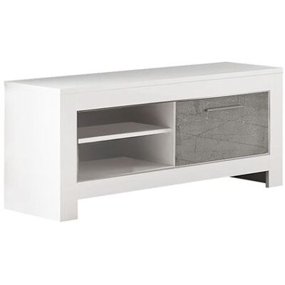 Non communiqué Meuble TV 1 Porte L112cm Laqué Blanc Brillant et Gris Marbré - DENAE - ALTOBUY Gris - Publicité Non communiqué Meuble TV 1 Porte L112cm Laqué Blanc Brillant et Gris Marbré - DENAE - ALTOBUY Gris - Publicité