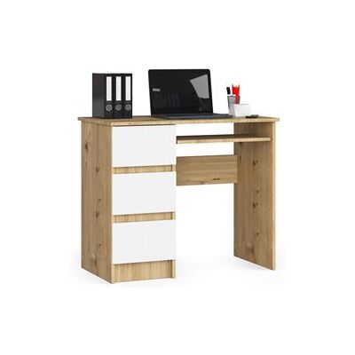 Non communiqué Bureau d'ordinateur AKORD gauche A6 Chêne Artisan 90 cm 3 tiroirs façade Blanche 1 étagère 90x50x77 cm Chêne Artisan / Blanc - Publicité Non communiqué Bureau d'ordinateur AKORD gauche A6 Chêne Artisan 90 cm 3 tiroirs façade Blanche 1 étagère 90x50x77 cm Chêne Artisan / Blanc - Publicité