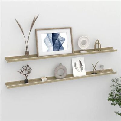 Non communiqué Étagères murales 2 pcs blanc et chêne sonoma 115x9x3 cm Blanc et chêne sonoma - Publicité Non communiqué Étagères murales 2 pcs blanc et chêne sonoma 115x9x3 cm Blanc et chêne sonoma - Publicité