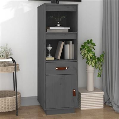 Buffet Haut en Pin Massif vidaXL - Gris - Publicité Buffet Haut en Pin Massif vidaXL - Gris - Publicité