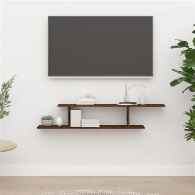 Non communiqué Étagère TV murale Chêne marron 125x18x23 cm Bois d ingénierie Chêne marron - Publicité Non communiqué Étagère TV murale Chêne marron 125x18x23 cm Bois d ingénierie Chêne marron - Publicité