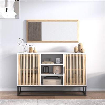 Non communiqué Buffet blanc 105x30x65 cm bois d ingénierie Blanc - Publicité Non communiqué Buffet blanc 105x30x65 cm bois d ingénierie Blanc - Publicité