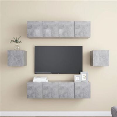 Non communiqué vidaXL Ensemble de meubles TV 6 pcs Gris béton Bois d'ingénierie3079102 Gris - Publicité Non communiqué vidaXL Ensemble de meubles TV 6 pcs Gris béton Bois d'ingénierie3079102 Gris - Publicité