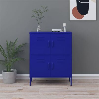 Non communiqué Armoire de rangement Bleu marine 80x35x101,5 cm Acier bleu marine - Publicité Non communiqué Armoire de rangement Bleu marine 80x35x101,5 cm Acier bleu marine - Publicité