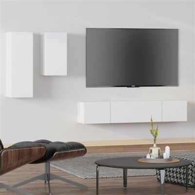 Non communiqué vidaXL Ensemble de meubles TV 4 pcs Blanc Bois d'ingénierie3114622 Blanc - Publicité Non communiqué vidaXL Ensemble de meubles TV 4 pcs Blanc Bois d'ingénierie3114622 Blanc - Publicité